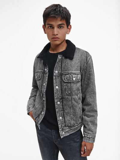 Calvin Klein Ruhák HU858761 | Calvin Klein Sherpa Férfi Farmerkabát Szürke